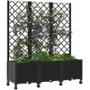 Sodo vazonas su treliu ir ratais Juoda 120 x 40 x 146 cm PP