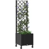 Sodo vazonas su treliu ir ratais Juoda 40 x 40 x 146 cm PP