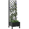 Sodo vazonas su treliu ir ratais Juoda 40 x 40 x 131,5 cm PP