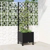 Sodo vazonas su treliu ir ratais Juoda 40 x 40 x 146 cm PP