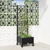 Sodo vazonas su treliu ir ratais Juoda 40 x 40 x 131,5 cm PP