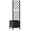 Sodo vazonas su treliu ir ratais Juoda 40 x 40 x 146 cm PP