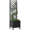 Sodo vazonas su treliu ir ratais Juoda 40 x 40 x 146 cm PP
