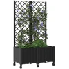 Sodo vazonas su treliu ir ratais Juoda 80 x 40 x 146 cm PP