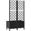 Sodo vazonas su treliu ir ratais Juoda 80 x 40 x 146 cm PP