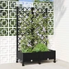 Sodo vazonas su treliu ir ratais Juoda 80 x 40 x 131,5 cm PP
