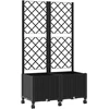 Sodo vazonas su treliu ir ratais Juoda 80 x 40 x 146 cm PP