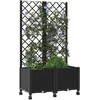 Sodo vazonas su treliu ir ratais Juoda 80 x 40 x 146 cm PP