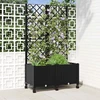 Sodo vazonas su treliu ir ratais Juoda 80 x 40 x 146 cm PP