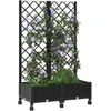 Sodo vazonas su treliu ir ratais Juoda 80 x 40 x 131,5 cm PP