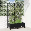 Sodo vazonas su treliu ir ratais Juoda 80 x 40 x 131,5 cm PP