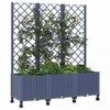 Sodo vazonas su treliu ir ratais Mėlyna Pilka 120 x 40 x 146 cm