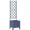 Sodo vazonas su treliu ir ratais Pilka 40 x 40 x 149 cm PP