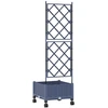 Sodo vazonas su treliu ir ratais Pilka 40 x 40 x 131,5 cm PP