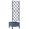 Sodo vazonas su treliu ir ratais Pilka 40 x 40 x 131,5 cm PP