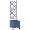 Sodo vazonas su treliu ir ratais Pilka 40 x 40 x 149 cm PP