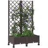 Sodo vazonas su treliu ir ratais Ruda 80 x 40 x 131,5 cm PP