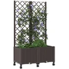 Sodo vazonas su treliu ir ratais Ruda 80 x 40 x 146 cm PP