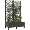 Sodo vazonas su treliu ir ratais Ruda 80 x 40 x 131,5 cm PP