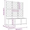 Sodo vazonas 3 vnt. Balta 120 x 40 x 143 cm PP