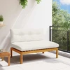 Sodo vidurinė sofa Natūralus ir grietinėlės baltas