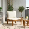 Sodo vidurinė sofa su pagalvėlėmis Natūrali