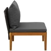 Sodo vidurinė sofa su pagalvėlėmis Natūrali