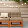Sodo vidurinė sofa Tvirtas pušies medis Vaško Ruda