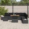 Sodo valgomojo komplektas su pagalve 9 pcs Juoda ir Ruda