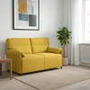 Dvitaškė sofa 2 vietos Šviesi geltona 158 x 83 x 95 cm Audinys