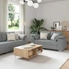 Sofa 2 pcs Šviesiai pilka 219 x 80 x 82 cm audinys
