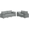 Sofa 2 pcs Šviesiai pilka 219 x 80 x 82 cm audinys