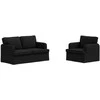 Sofa 2 pcs Juoda Metalas