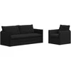Sofa Sofos komplektas 2 pcs Juoda 196 x 82 x 85 cm Audinys
