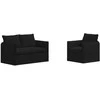 Sofa Sofos komplektas 2 pcs Juoda 136 x 82 x 85 cm Audinys