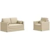 Sofa 2 pcs Kreminė Metalas