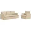 Sofa Sofos komplektas 2 pcs Kreminė 201 x 80 x 85 cm audinys