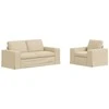 Sofa Sofos komplektas 2 pcs Kreminė 182 x 80 x 82 cm audinys