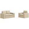 Sofa 2 pcs Kreminė Metalas