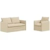 Sofa 2 pcs Kreminė Metalas