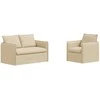 Sofa 2 pcs Kreminė Metalas