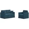 Sofa Sofos komplektas 2 pcs Mėlyna 138 x 78 x 80 cm Aksomas