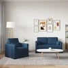 Sofa Sofos komplektas 2 pcs Mėlyna 139 x 78 x 80 cm audinys