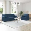 Sofa Sofos komplektas 2 pcs Mėlyna 201 x 80 x 85 cm audinys