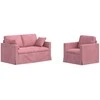 Sofa Sofos komplektas 2 pcs Rožinė 138 x 78 x 80 cm Aksomas