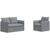 Sofa Sofos komplektas 2 pcs Šviesiai pilka 136 x 82 x 85 cm Audinys