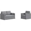 Sofa 2 pcs Šviesiai pilka Metalas