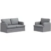 Sofa 2 pcs Šviesiai pilka Metalas