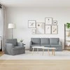 Sofa 2 pcs Šviesiai pilka Metalas