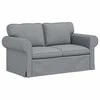 Sofa 2 pcs Šviesiai pilka Metalas